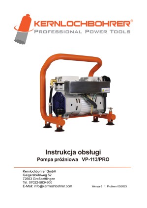 Instrukcja obsługi: Pompa próżniowa VP-113/PRO 